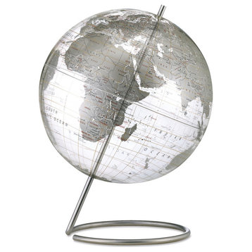 Crystal Marquise, 12" Silver Desk Globe
