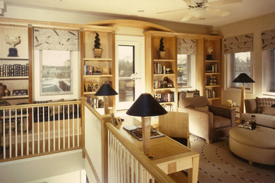 Example of a mountain style family room design in Chicago