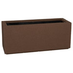 PolyStone Planters - Milan Tall Outdoor Trough Planter, Brown - Give your favorite greenery a solid place to flourish with the Milan Tall Trough. These Poly-Stone planters have an insulated core to assist with temperature fluctuations, allowing for better root growth. The simple clean lines of the Milan Tall Trough will add style and fresh air to any space.
