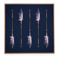 DENY Native Blue Arrows Framed Print, 12" x 12" - Products