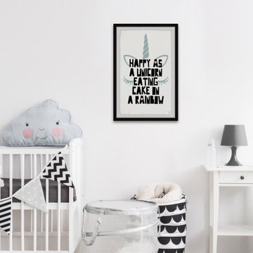 "Eating Cake on a Rainbow" Framed Painting Print