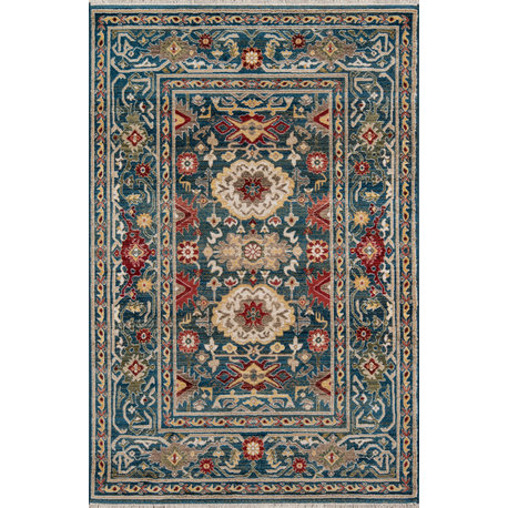 Lenox LE-03 Machine Made Blue Area Rug 5'x7'5"