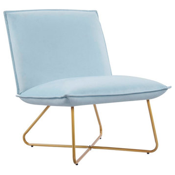 Linon Mavis Metal Accent Chair in Light Blue