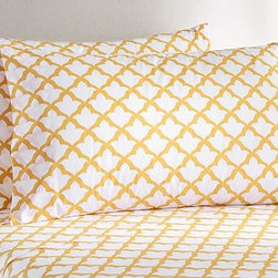 Pottery Barn - Marlo Organic Sheet Set, Full, Marigold - Sheet And Pillowcase Sets