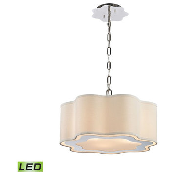 Elk Home Villoy 3-Light Drum Chandelier, Steel/Nickel, LED, 1140-018-LED