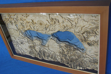 18" x 32" laser cut Lesser Slave Lake chart