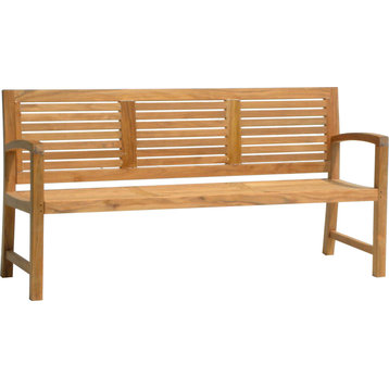 6' SOLID TEAK OUTDOOR BENCH - FROM THE AQUA HORIZON COLLECTION
