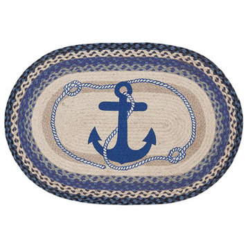 Navy Anchor Oval Patch 20"x30"