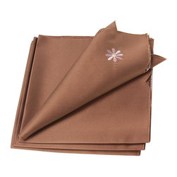 Xia Home Fashions - Daisy Splendor Set of 4 Napkins, 21"x21", Copper - Napkins