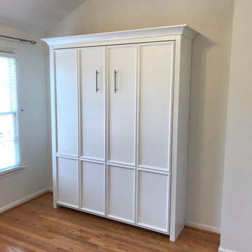 Nashville Murphy Beds Custom Built Vertical Queen Murphy Bed Cabinet in White
