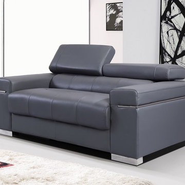 Soho Modern Leather Loveseat -