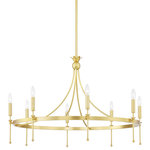 Hudson Valley Lighting - Gates 8-Light Chandelier, Aged Brass Finish - A fresh, floral take on a classic design. Gates's traditional candlestick holders are updated by an arm that stretches downward ending with a small ball. The tulip-shaped accents add a sweet detail.