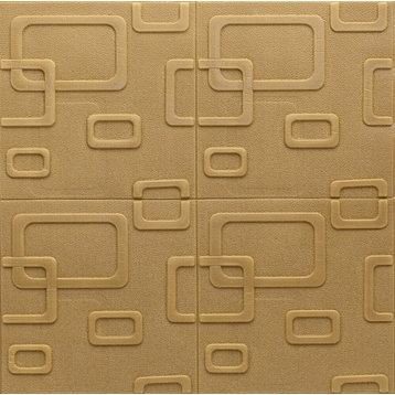 Dark Gold Faux Brick 3D Wall Panels, Set of 10, Covers 52.7 Sq Ft