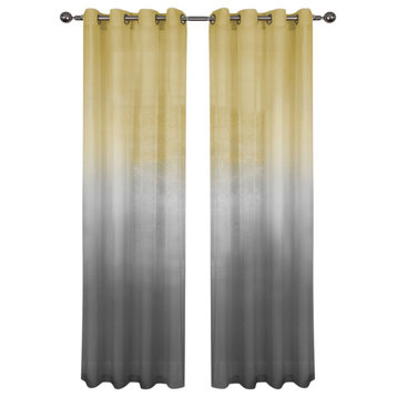 Rainbow, Single Grommet Window Curtain Panel, 52"x63", Gray