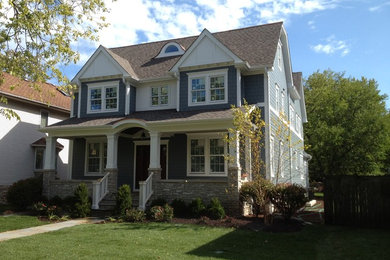 Example of a classic exterior home design in Chicago