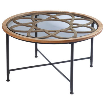 Longino Glass-Top Cocktail Table