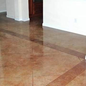 Light Colored Concrete Floors with and without scoring