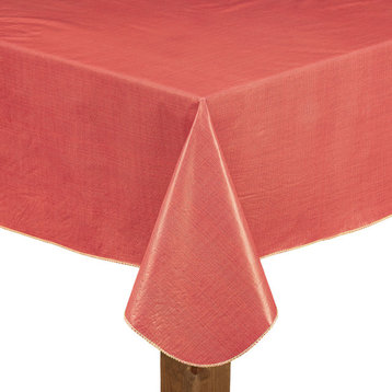Cafe Deauville 100% Vinyl Tablecloth, Red, 60"x84"