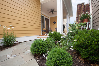 Design ideas for a mid-sized craftsman partial sun courtyard stone garden path in Louisville for spring.