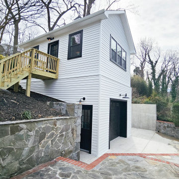 Alexandria, VA: Detached Car Garage with a Second Floor Workout Room