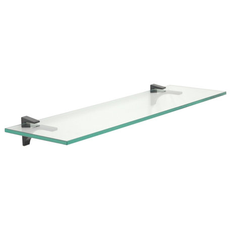 12" x 24" Cardinal Floating Clear Glass Shelf