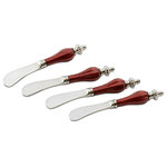 Julia Knight - Peony Spreader Knife, Set of 4, Pomegranate - Spread the love! You and your guests will absolutely adore the spreaders in Julia Knight��_s Peony Collection. Just like the Peony, Julia Knight��_s serveware pieces are beautiful, but never high maintenance! Knight��_s romantic Peony Collection is known for its signature scalloped edges that embody the fullness, lushness and rounded bloom of nature��_s ��_Queen of Flowers��_. The Peony has been cherished for centuries and is known worldwide for symbolizing prosperity, honor, good fortune & a happy marriage! The remarkable colors and shimmering enamels featured in this bloom inspired collection will invigorate any tabletop. Perfect for a schmear on your morning bagel with coffee or to use for brie and baguette at your upcoming cocktail party.