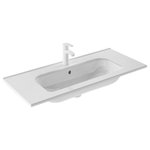 WS Bath Collections - Slim 100 Drop-In / Integral Bathroom Sink - Collection Slim, bathroom sinks collection. Designed with rectangular shapes that bring a clean, refined, modern and contemporary design to your bathroom, making it the perfect choice for both residential and commercial projects. Available in several sizes and can be installed as drop-in, countertop bathroom sinks, or with vanity units.