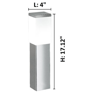 1x60W Outdoor Path Light With Stainless Steel Finish and Opal Frosted Glass