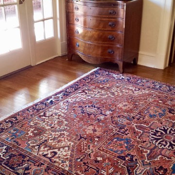 Antique Persian Heriz offers warm welcome to foyer... traditional/classic