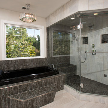 Modern Master Bathroom Remodel with it's own Infrared Sauna in Alexandria VA