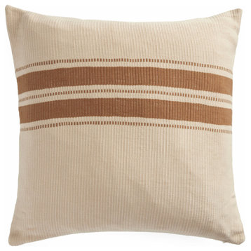 Handwoven Merido Pillow, Beige, 22"x22"