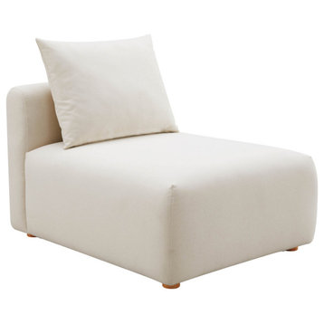Hangover Armless Upholstered Chair, Cream Linen