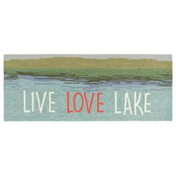 Frontporch Live Love Lake, Indoor/Outdoor Rug, Water, 2'x5'
