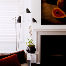 Lamp/sofa/table/artwork tableau
