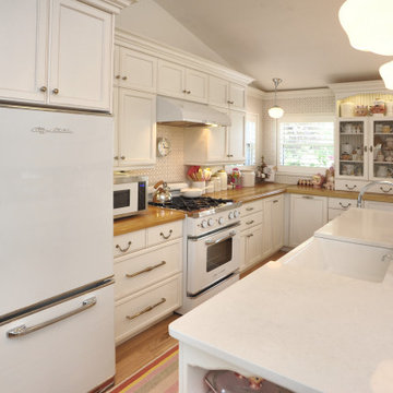 Light Country French Kitchen with Vintage Elements