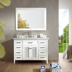 49 inch Single Sink Bathroom Vanity Set in White Finish - Bathroom Vanities And Sink Consoles