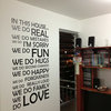 "In This House We Do" Vinyl Wall Decal Sticker 22" W x 40" H, Matte Brown