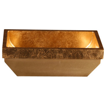 Kosta Luxe Glass Sink, Gold Leaf