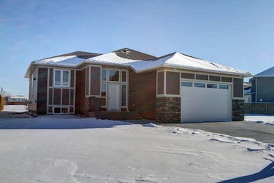 Inspiration for a contemporary exterior home remodel in Calgary