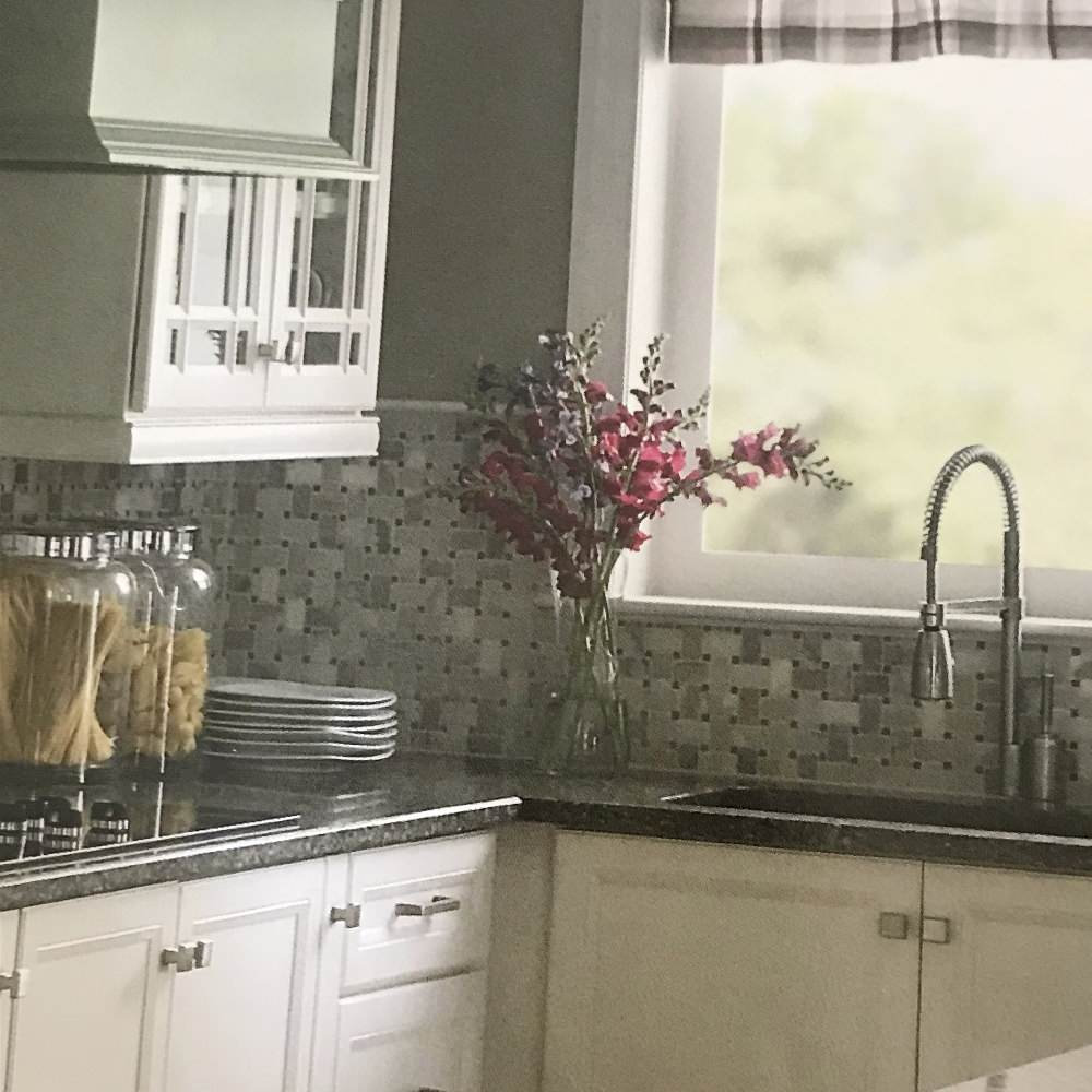 Carrara Venato Marble 1x2 Basketweave Mosaic Tile Gray Dots Polished, 1 sheet