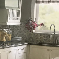 Carrara Venato Marble 1x2 Basketweave Mosaic Tile Gray Dots Polished, 1 sheet