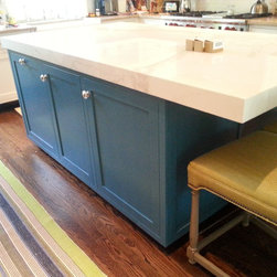 Blue and White Kitchen Island - Kitchen Islands And Kitchen Carts