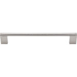 Top Knobs - Princetonian Bar Pull 8 13/16" (c-c) - Brushed Satin Nickel - Length - 9 5/8", Width - 3/8", Projection - 1 1/2", Center to Center - 8 13/16", Base Diameter - W 3/8" x L 7/8"