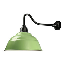 ANP Lighting 1 Light Contempo Barn Aluminum Wall Sconce in Aspen Green/Black - Products