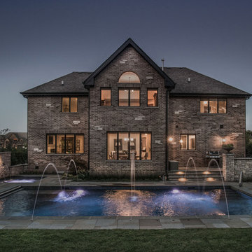 Pool with Deck Spray Water Jets