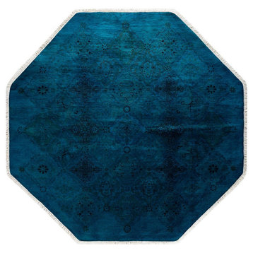 Fine Vibrance, One-of-a-Kind Hand-Knotted Area Rug Blue, 5' 1" x 5' 1"