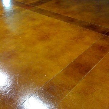 Interior Micro Finish Overlay, Scored and Stained