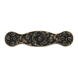 Inviting Home Inc. - Saratoga-Rose Pull, Antique-Style Brass - Cabinet And Drawer Handle Pulls