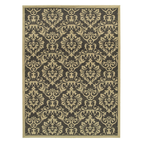 Oriental Weavers Brentwood 530K9 Charcoal/Ivory Floral Area Rug, 6'7