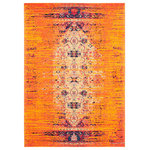 Safavieh - Safavieh Monaco Collection MNC209 Rug, Orange/Multi, 6'7" X 9'2" - Free-spirited and vibrantly colored, the Safavieh Monaco Collection imparts boho-chic flair on fanciful motifs and classic rug designs. Contemporary decor preferences are indulged in the trendsetting styling and addictive look of Monaco. Power-loomed using soft, durable synthetic yarns creating an erased-weave patina that adds distinctive character to room decor.